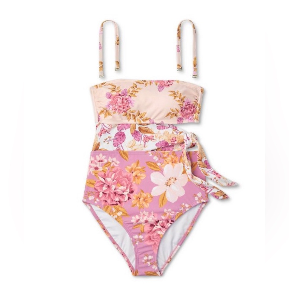 Garden Floral Print One Piece Med 8-10